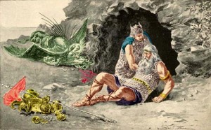 beowulf dies killing the winged dragon