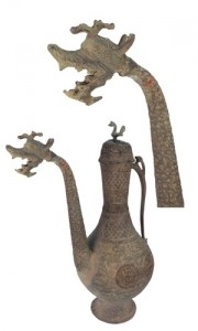 Bronze Lid Persian Dragon Vessel