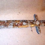 Roman style lead sword with dino